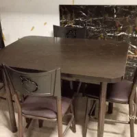 میز ناهار خوری چوب و فلز 4نفره ایده آل خانه شما