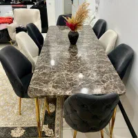 میز نهار خوری ۸ نفره پایه فلز چستر پارچه نانو|میز و صندلی غذاخوری|سنندج, |دیوار