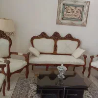 یک سرویس مبل 9نفره چوب راش بانشان انگوری و  .با