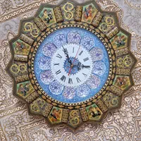 ساعت دیواری خاتم کاری و مینا کاری اصفهان طرح شکار