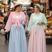 دامن وشومیزگره ای در رنگهای شادمتنوع فروش فوری