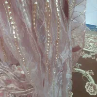 پرده حریر زرشکی