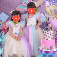 لباس دخترانه مجلسی دو قلو