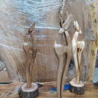 مجسمه غزال چوبی|مجسمه، تندیس، ماکت|قدس, شهرک صنعتی گلگون|دیوار