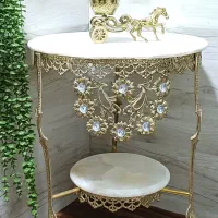 میز خاطره برنزی اصل با سنگ طبیعی
