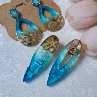 ست گوشواره و گیره مو رزینی