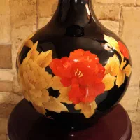 گلدان چینی سه پوست انتیک قدیمی مارکدار