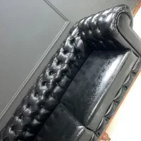 مبل چستر چرم مشکی ۳نفره|مبلمان خانگی و میز عسلی|ساری, |دیوار