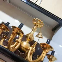 لوستر برنز قدیمی فروشی|لوستر و چراغ آویز|تاکستان, |دیوار