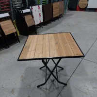 میز وصندلی پلاستیکی وچوبی پایه فلزی فست فودی