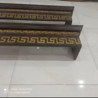 یک عدد کتیبه سفید طلایی .قهوه ای  .سفید ساده|پرده، رانر، رومیزی|رشت, رودباری|دیوار
