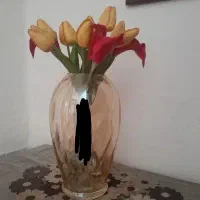 گل لمسه با گلدان شامپاین بزرگ