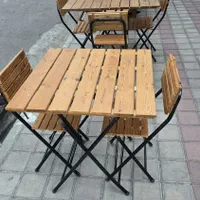 میز ناهارخوری فلز چوب تاشو|میز و صندلی غذاخوری|رشت, رودبارتان|دیوار