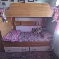 تخت دو طبقه چوبی|تخت و سرویس خواب|اسلام‌شهر, مسکن مهر اسلاشهر (شهرک امام خمینی)|دیوار