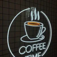 تابلو نیون کافه|ریسه و چراغ تزئینی|قیامدشت - خاورشهر, |دیوار