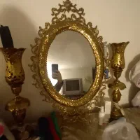 آینه شمعدان رومیزی برنز