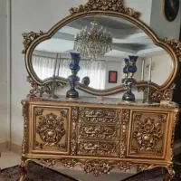 مبل ۷نفره با جلو میزی با اینه کنسول ساعت تخت سنتی|مبلمان خانگی و میز عسلی|محمدشهر, محمدشهر|دیوار