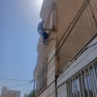 کار در ارتفاع شستشوی نما و رنگ نما