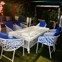 میز  وصندلی باغی / /میز اتشکده سفید