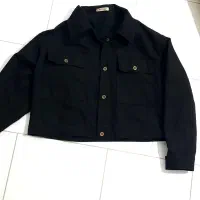 کت کتان مشکی نو ، فری سایز