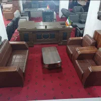 میز مدیریت ،صندلی و نیم ست اداری ست کامل