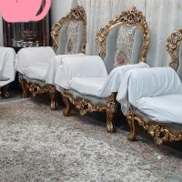 مبل استیل ۹ نفره ورق طلا