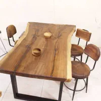 میز ۴نفره چوب گردو طبیعی غذاخوری چوب گردو روستیک