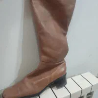 پوتین ساق بلند تمام چرم طبیعی در حد نو