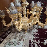 لوستر برنجی ۵شاخه ۱۰لامپه