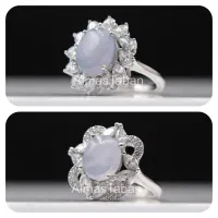 عقیق کبود یمنی با انگشتر نقره مناسب خانم ها