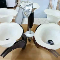 لوستر چوبی استیل|لوستر و چراغ آویز|اصفهان, خانه اصفهان|دیوار