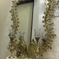 آینه شمعدون به همراه ساعت تمام برنج اصل نو نو|صنایع دستی و سایر لوازم تزئینی|تهران, هاشمآباد|دیوار