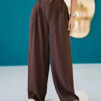 شلوار مزونی کرپ پارکر ریزش دار فول بگ