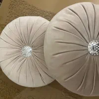 دو عدد کوسن گرد برای مبل استیل کاملا نو پارچه مخمل