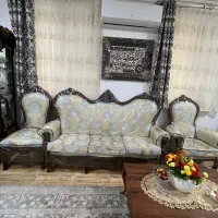 مبل ۹ نفره استیل تمام چوب|مبلمان خانگی و میز عسلی|خشکبیجار, |دیوار