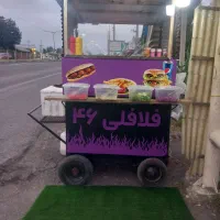 گاری فلافلی  تر و تمیز آماده به کار همراه وسایل