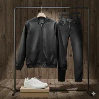 کاپشن چرم مردانه مدل SteelBurnW12/مقاوم و خوش‌دوخت