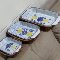 تابه گل پنبه ای و کتری قوری و پارچ استیل و....