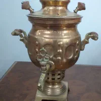 سماورذغالی قدیمی 2لیتری برنجی