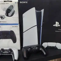 ps5 slim digital دو دسته همراه پایه شارژر در حد نو|کنسول، بازی ویدئویی و آنلاین|شاهینشهر, مسکن مهر|دیوار