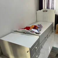 کمد و تخت کودک با حفاظ با تشک  خوش خواب|تخت و سرویس خواب|رشت, بلوار گیلان|دیوار