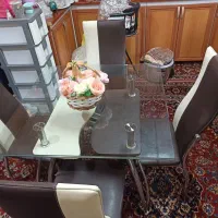 میز ناهارخوری چهارنفره|میز و صندلی غذاخوری|نور, |دیوار