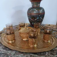 سرویس چای خوری برنجی قدیمی