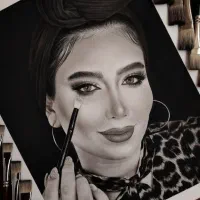 طراحی چهره سیاهقلم|تابلو، نقاشی، عکس|نیشابور, امین اسلامی|دیوار