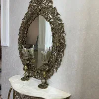 آیینه و شمعدان برنز