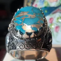 انگشتر فوق کلکسیونی فیروزه نیشابوری مرصع به برلیان|جواهرات|تهران, کوثر|دیوار