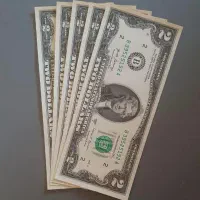 پنج عدد دو دلاری سریال پشت هم کیفیت ۱۰۰درصد