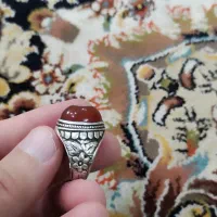 انگشتر نقره. نگین. عقیق.