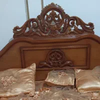 سرویس‌خواب‌دو‌نفره‌چوب‌گردو‌همراه‌تشک‌طبی