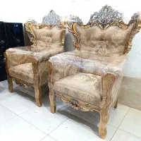 مبل ۷ نفره کلاسیک طرح قلب رنگ طلایی